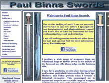 Tablet Screenshot of paul-binns-swords.co.uk